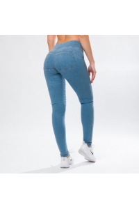 Obrázok pre Jeansové legíny double push up svetlomodré