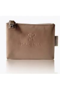 Obrázok pre Magenta púdrovo-béžová, ručne vyrobená peňaženka z pravej kože