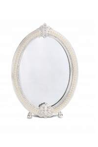Obrázok pre Strieborné zrkadielko zdobené perličkami 21 cm
