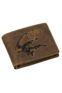 Obrázok pre Rybárska kožená peňaženka GreenDeed so vzorom šťuky