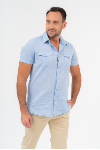 Obrázok pre BUDMIL pánska modern fit košeľa s krátkym rukávom