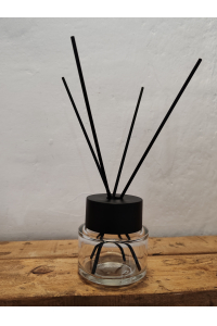 Obrázok pre Prázdny sklenený difuzér 100 ml – s veľkým luxusným čiernym uzáverom a priehľadným tesniacim uzáverom (proti vytečeniu)