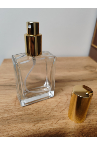 Obrázok pre Plniteľný sklenený flakón na parfum 50 ml – s rozprašovačom a vrchnákom