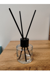 Obrázok pre Sklenený difuzér 37 ml so závitom 22 mm – čierny uzáver a tesniaci uzáver proti vytečeniu