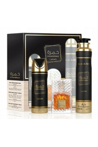 Lattafa Khamrah darčeková sada edp 100ml + perfumed spray 200 ml + izbový sprej alebo aj do auta sprej 300 ml unisex Obrázok pre Lattafa Khamrah darčeková sada edp 100ml + perfumed spray 200 ml + izbový sprej alebo aj do auta sprej 300 ml unisex