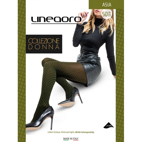 Obrázok pre LINEAORO Asia 50den elastické vzorované pančuchové nohavice