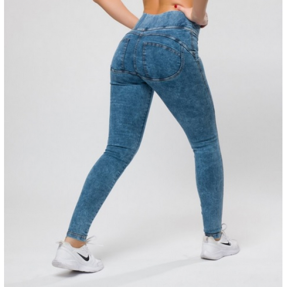 Obrázok pre Jeansové legíny double push up melír