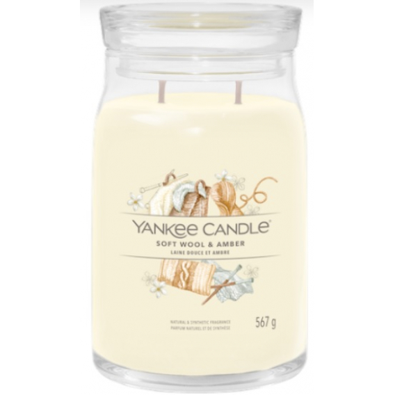 Obrázok pre Yankee Candle Vonná Signature Veľká Sviečka Soft Wool & Amber 567 g