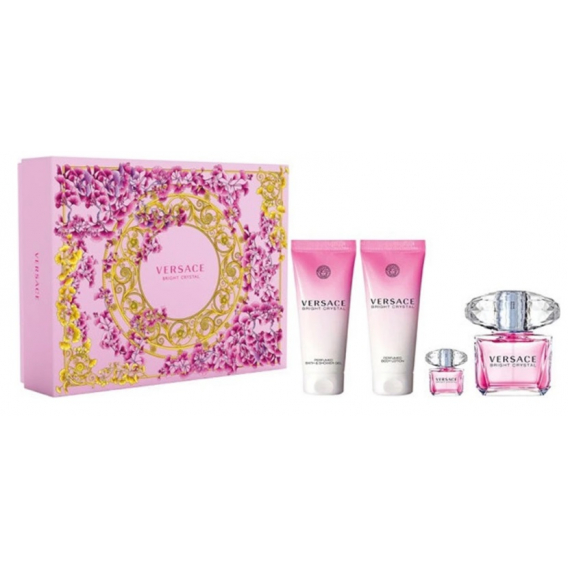 Obrázok pre Versace Bright Crystal darčeková sada 90 ml EDT + 100 ml telové mlieko + 100ml sprchový gel + mini edt 5ml pre ženy