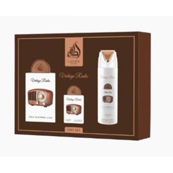 Obrázok pre Lattafa Vintage Radio darčeková sada edp 100ml unisex + edp 20ml + perfumed spray 200ml
