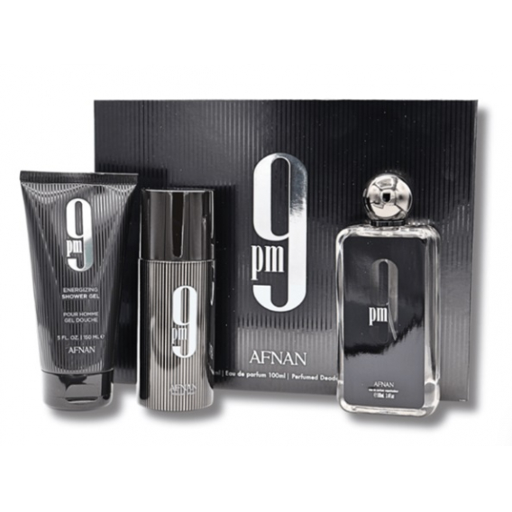 Obrázok pre Afnan 9PM darčeková sada edp 100 ml + perfumed spray 150 ml + sprchový gel 150ml pre mužov