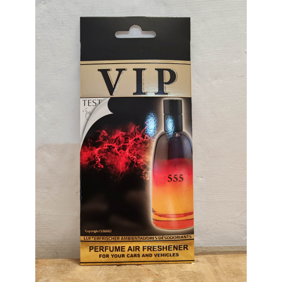 Obrázok pre VIP Caribi parfumovaný osviežovač do auta č. 555 13g ( Alternatíva vône Christian Dior Fahrenheit for men )