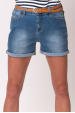 Obrázok pre BUDMIL dámske krátke riflové šortky s piatimi vreckami push up štýl s pevným pásom svetlomodrá