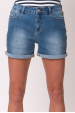 Obrázok pre BUDMIL dámske krátke riflové šortky s piatimi vreckami push up štýl s pevným pásom svetlomodrá