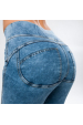 Obrázok pre Jeansové legíny double push up melír