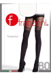 Obrázok pre FRANZONI Tempestiva 80 DEN pančuchové nohavice vzorované módne ponožky nad kolená čierna