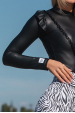 Obrázok pre Body tanga SWAP s koženým efektom a nariasenými ramenami